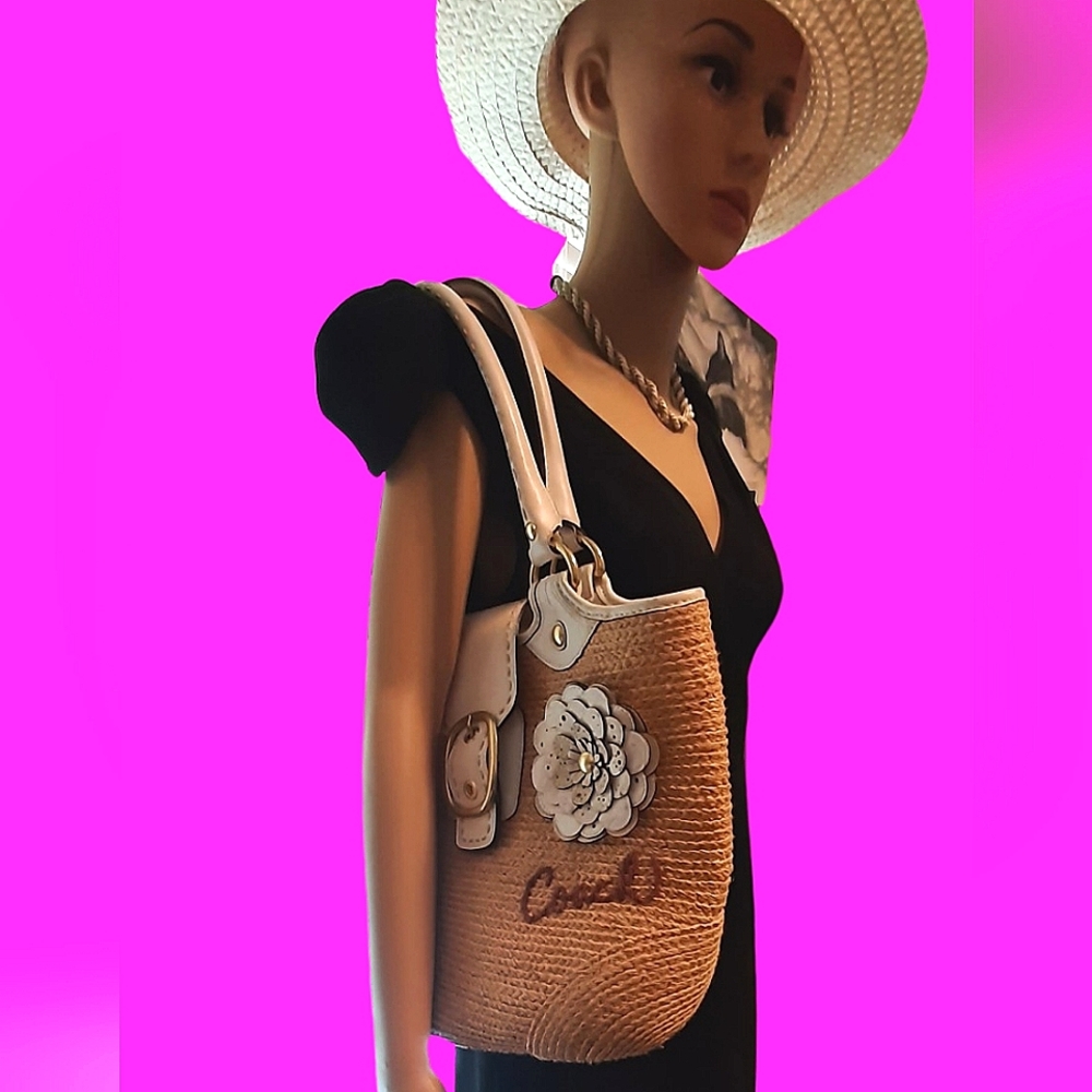 Large Coach straw bag